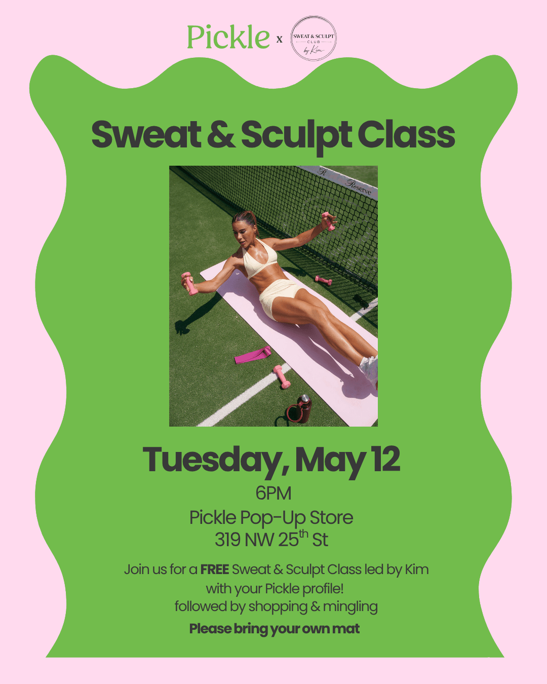 Sweat and Sculpt at Pickle Pop-Up Store hosted by Sweat and Sculpt Club — martial arts in Miami Beach