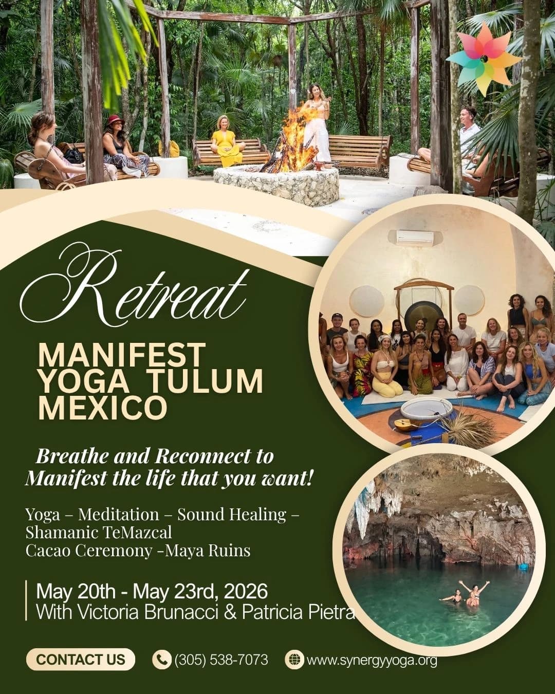 Manifest Yoga Retreat Tulum Mexico,May 20th - May 23rd, 2026 hosted by Synergy Yoga & Holistic Wellness — yoga classes in Tulum