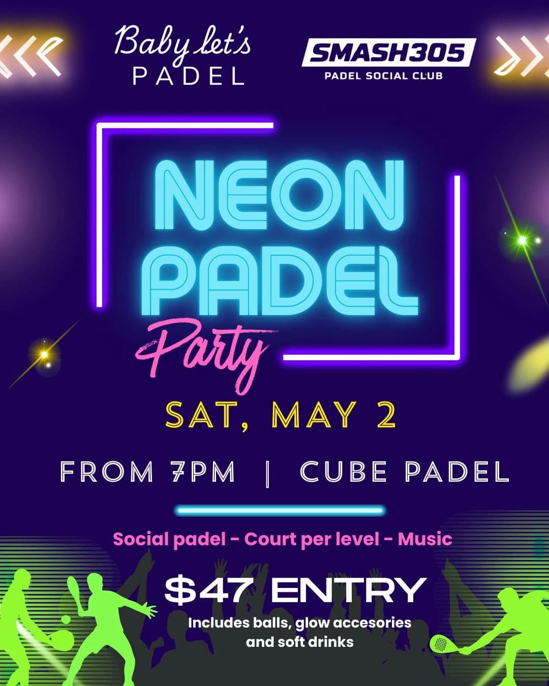 Neon Padel Party hosted by Smash 305  — social events in Houston