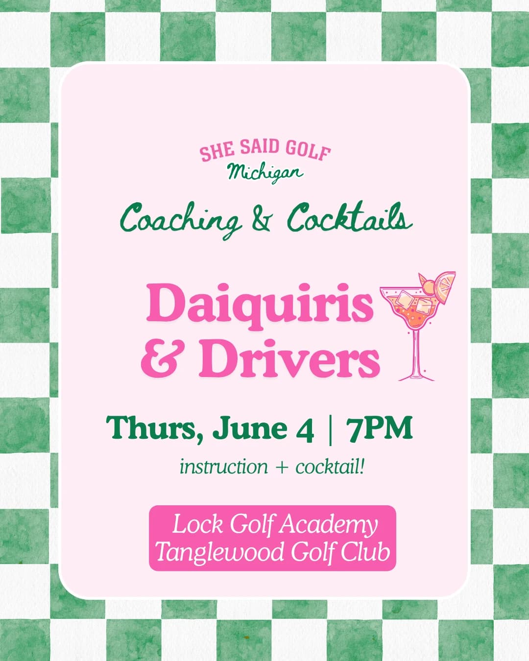Daiquiris & Drivers Clinic hosted by She Said Golf Michigan — golf in South Lyon