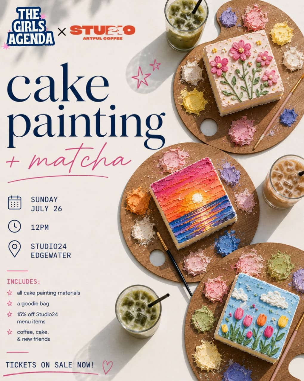 Cake Painting + Matcha hosted by The Girls Agenda | Creative Social Wellness Club — social events in Miami