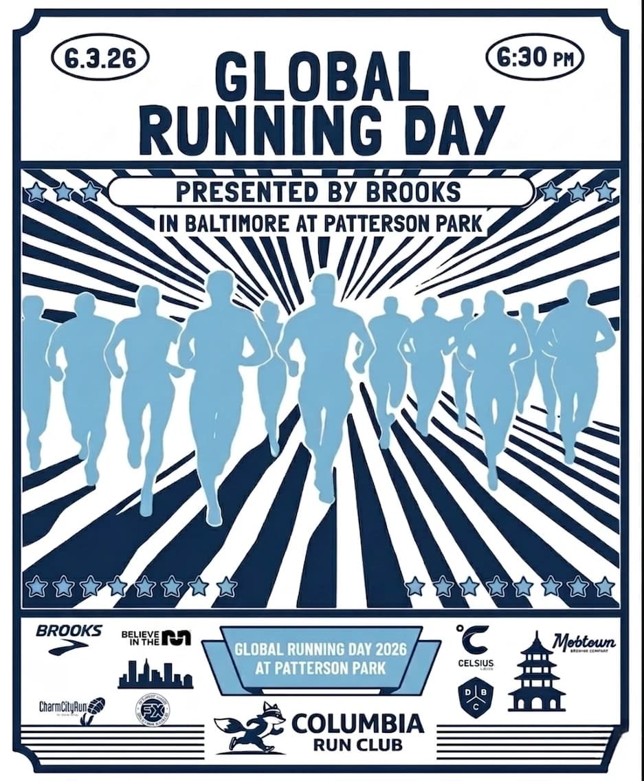 Global Running Day Crew Challenge with Charm City Run and Believe in the Run presented by Brooks hosted by Columbiarunclub — competitions in Baltimore