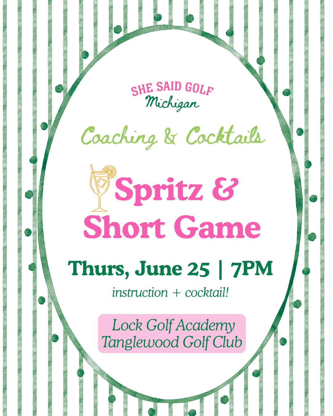 Spritz and Short Game Clinic hosted by She Said Golf Michigan — golf in South Lyon