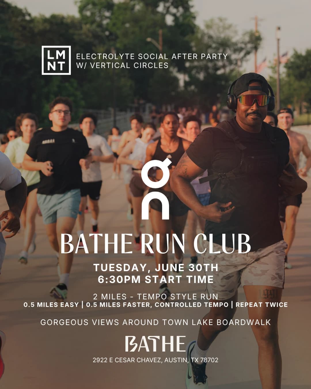Bathe Run Club Powered By ON!  hosted by BATHE — social events in Austin