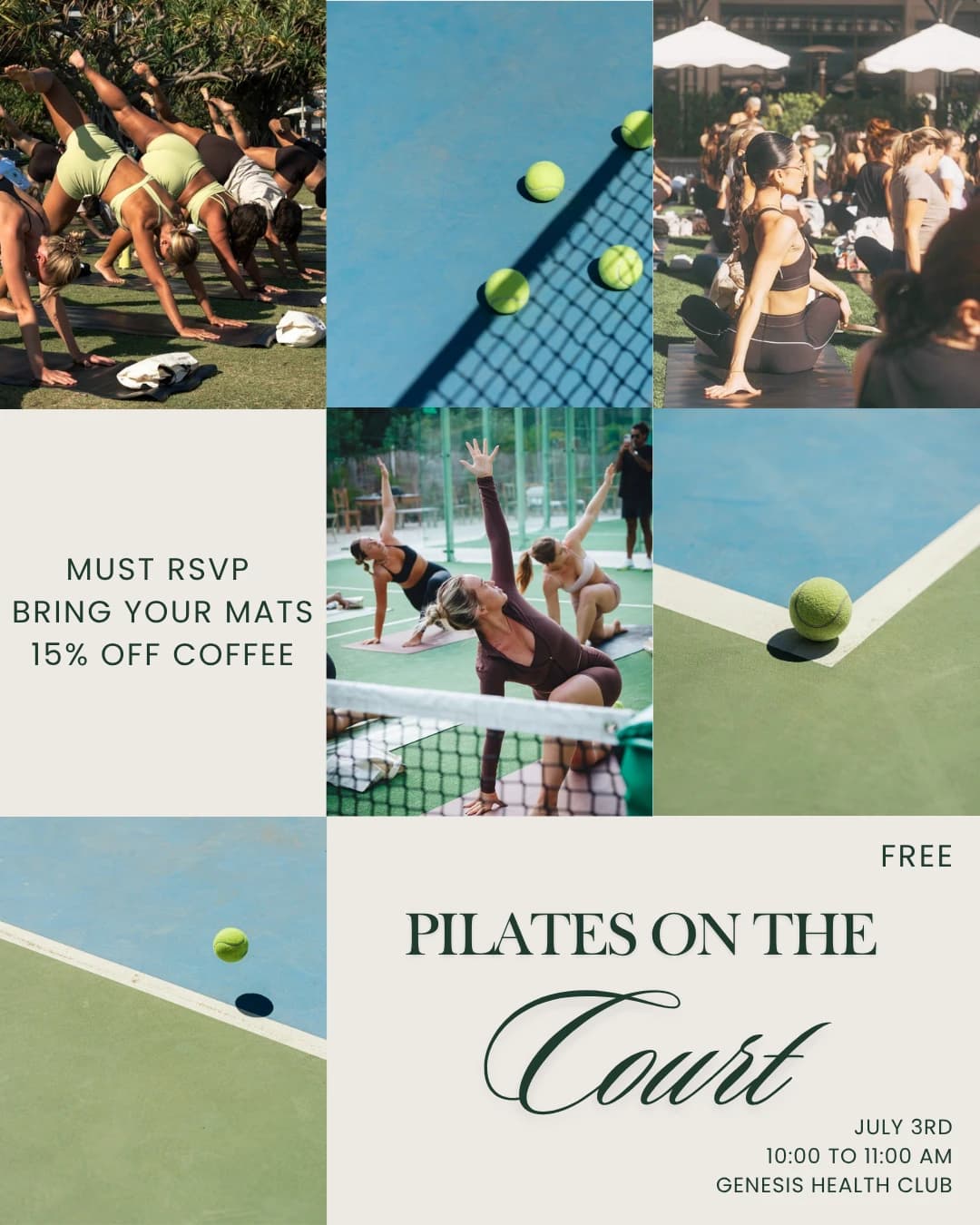 Pilates On The Court hosted by The Reset Lab — outdoor activities in Orlando