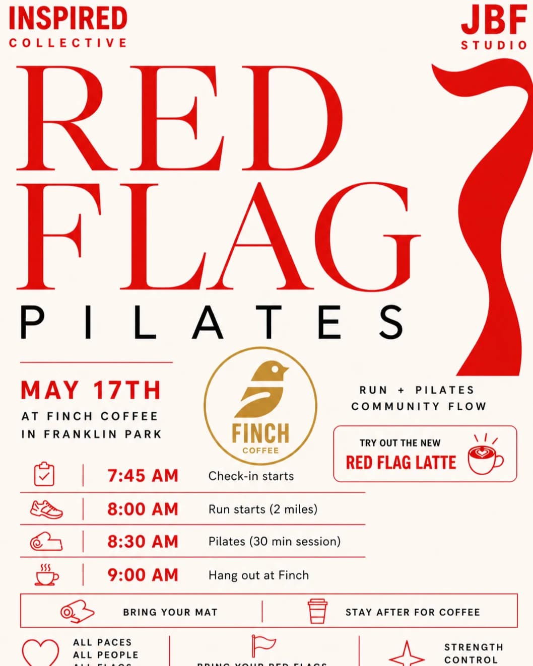 RED FLAG PILATES 🚩 hosted by INSPIRED COLLECTIVE  — pilates classes in Franklin Park
