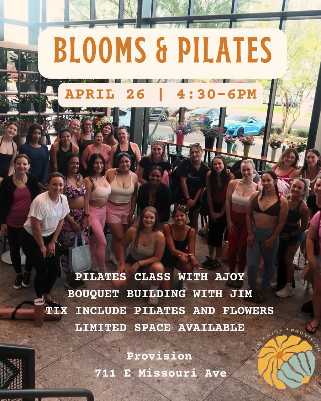 BLOOMS & PILATES hosted by Ajoystudio Pilates — pilates classes in Phoenix
