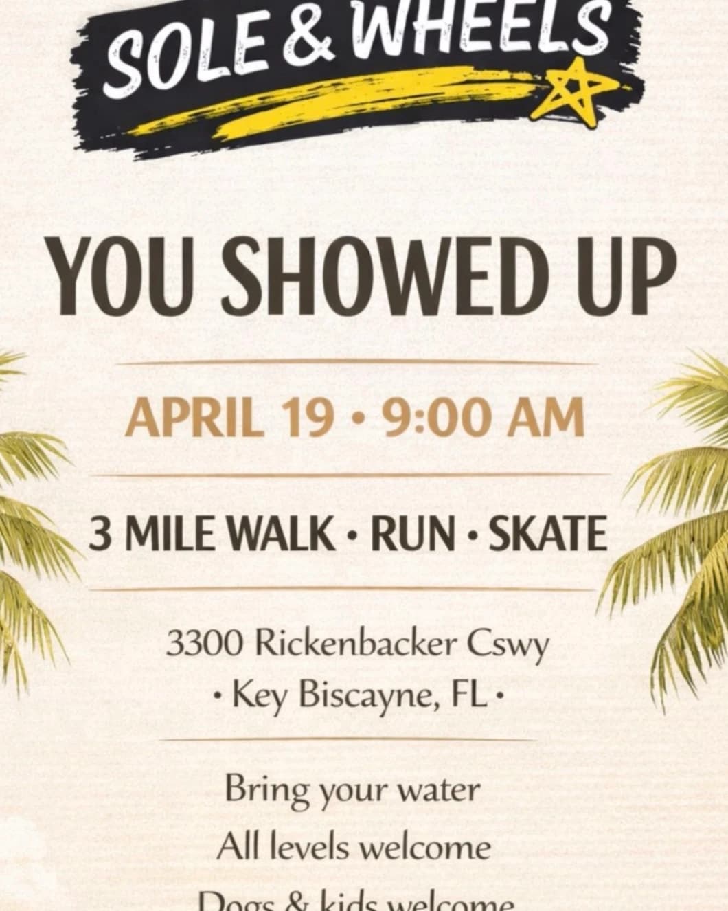 Sole & Wheels 5k  hosted by Chicky Lulu — roller skating in Key Biscayne