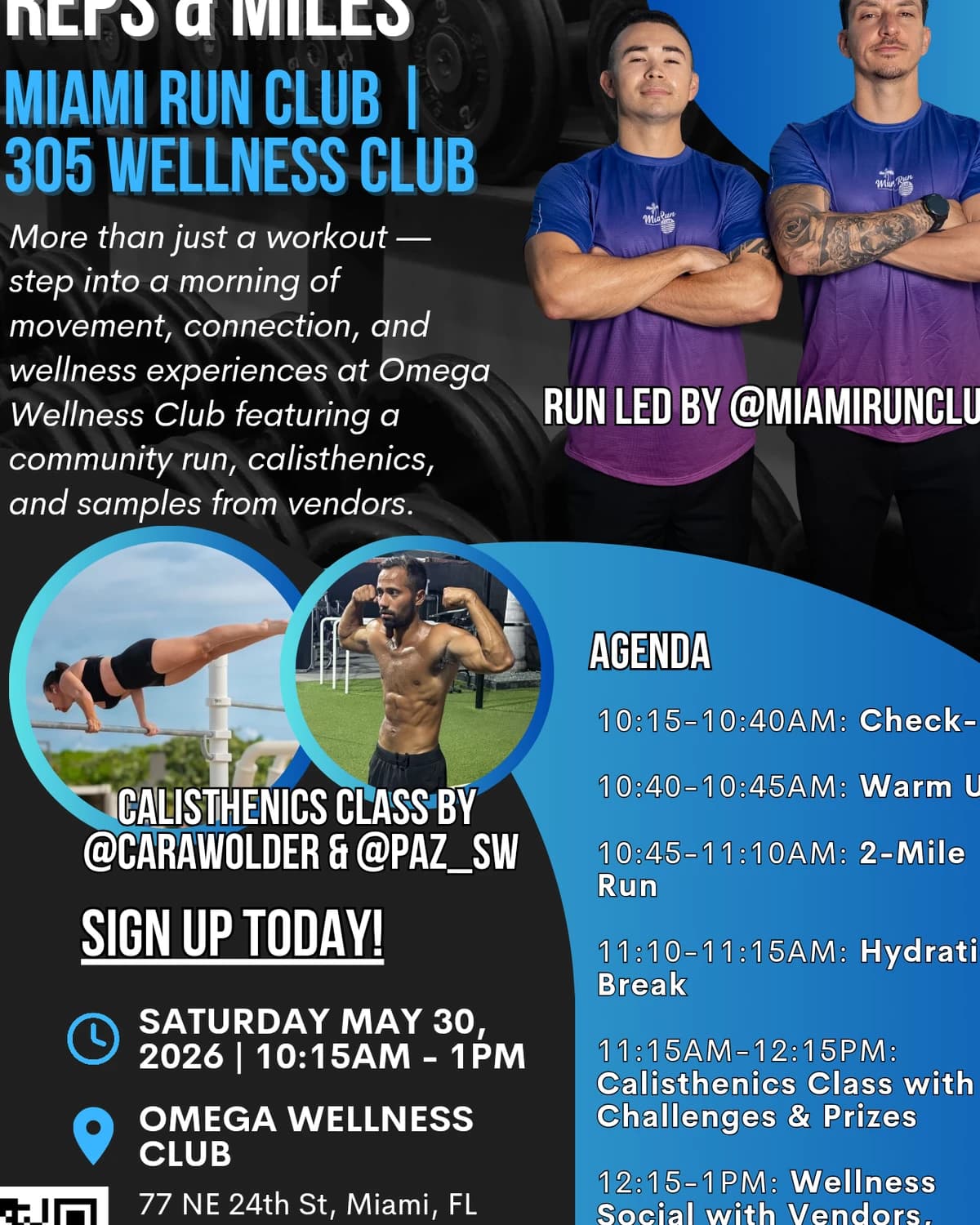 Reps & Miles hosted by Miami Run Club — run clubs in Miami