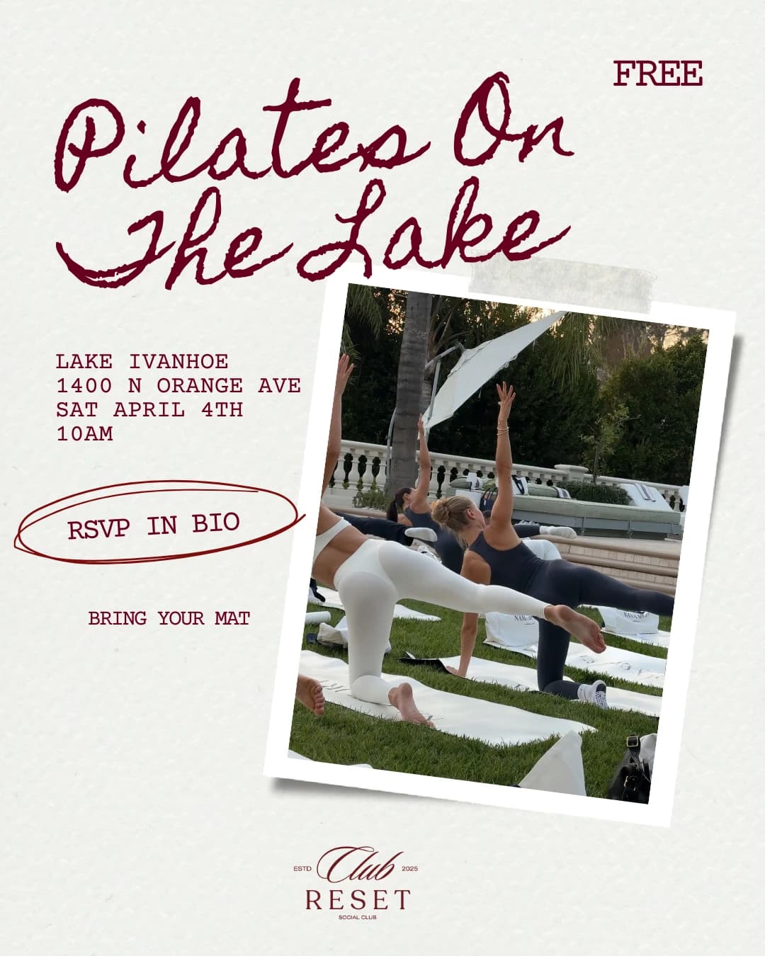 Pilates On The Lake  hosted by The Reset Lab — pilates classes in Orlando