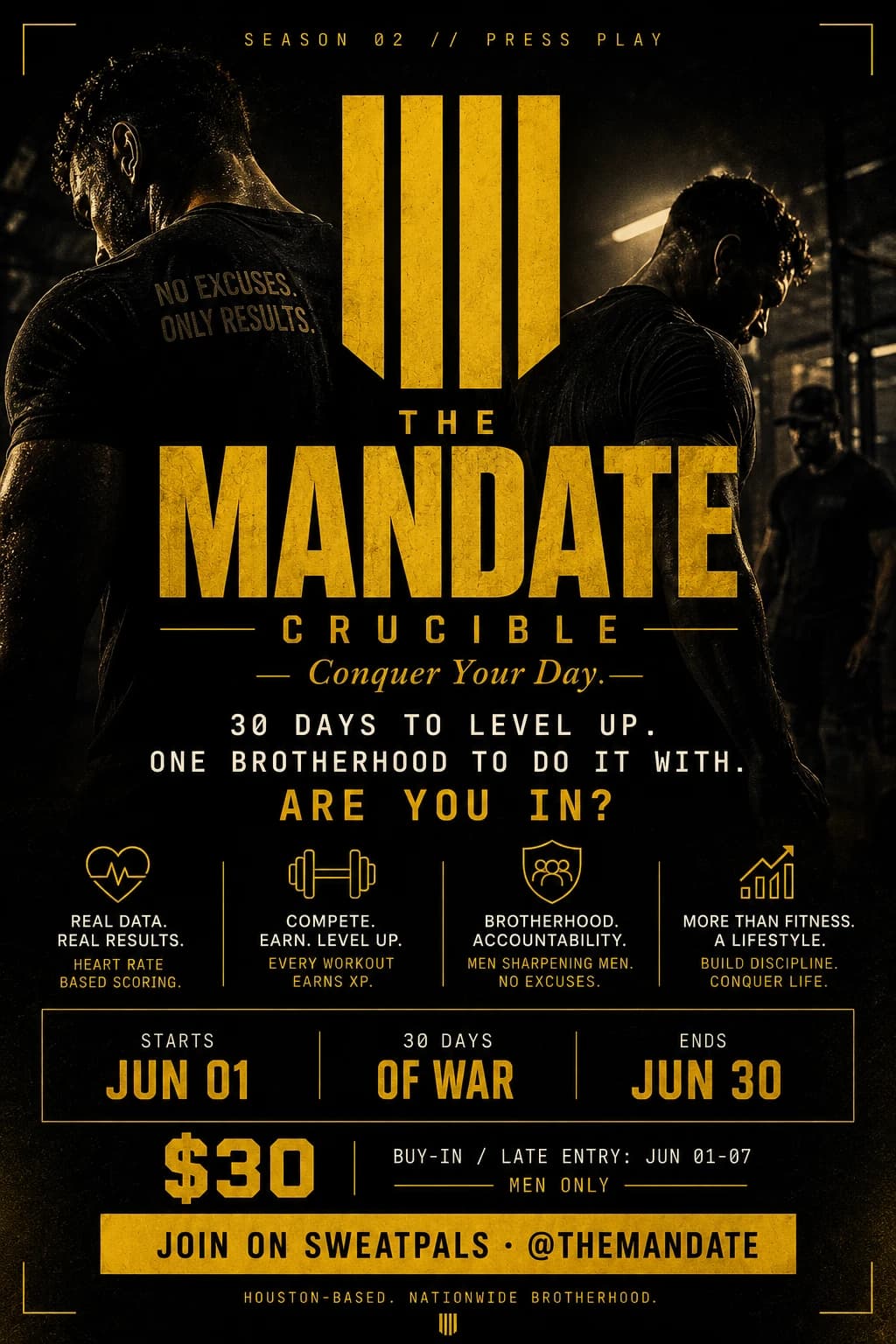 The Mandate Crucible — Season 02 (June 2026) hosted by The Mandate — competitions in Houston
