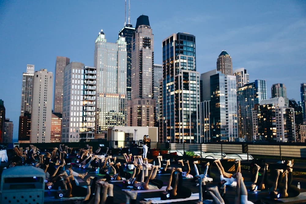 sunset skyline yoga + ecstatic dance hosted by deep house yoga  — dance classes in Chicago