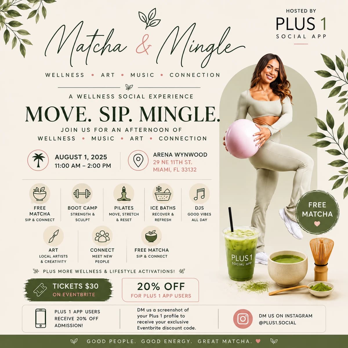 Matcha and Mingle  hosted by Plus 1 - Never Go Solo — fitness events in Miami