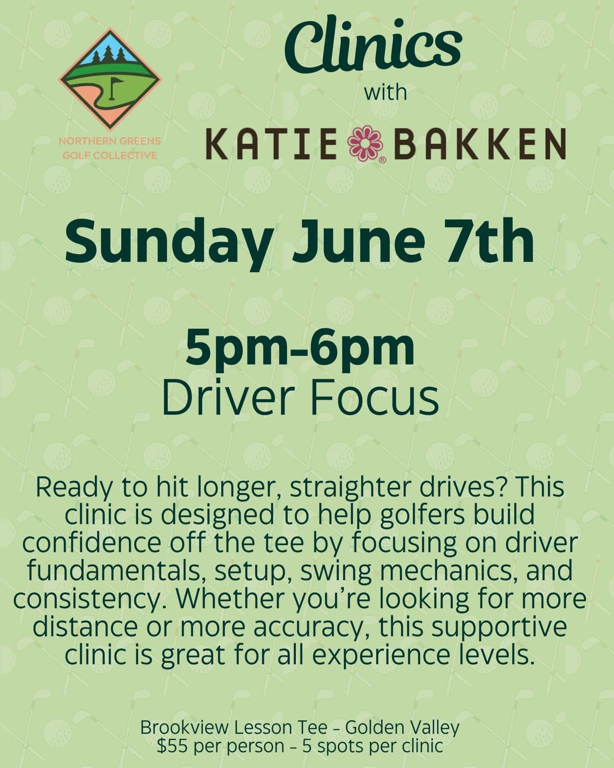 Sunday 6/7 - Driver Clinic  hosted by Northern Greens Golf Collective — golf in Golden Valley