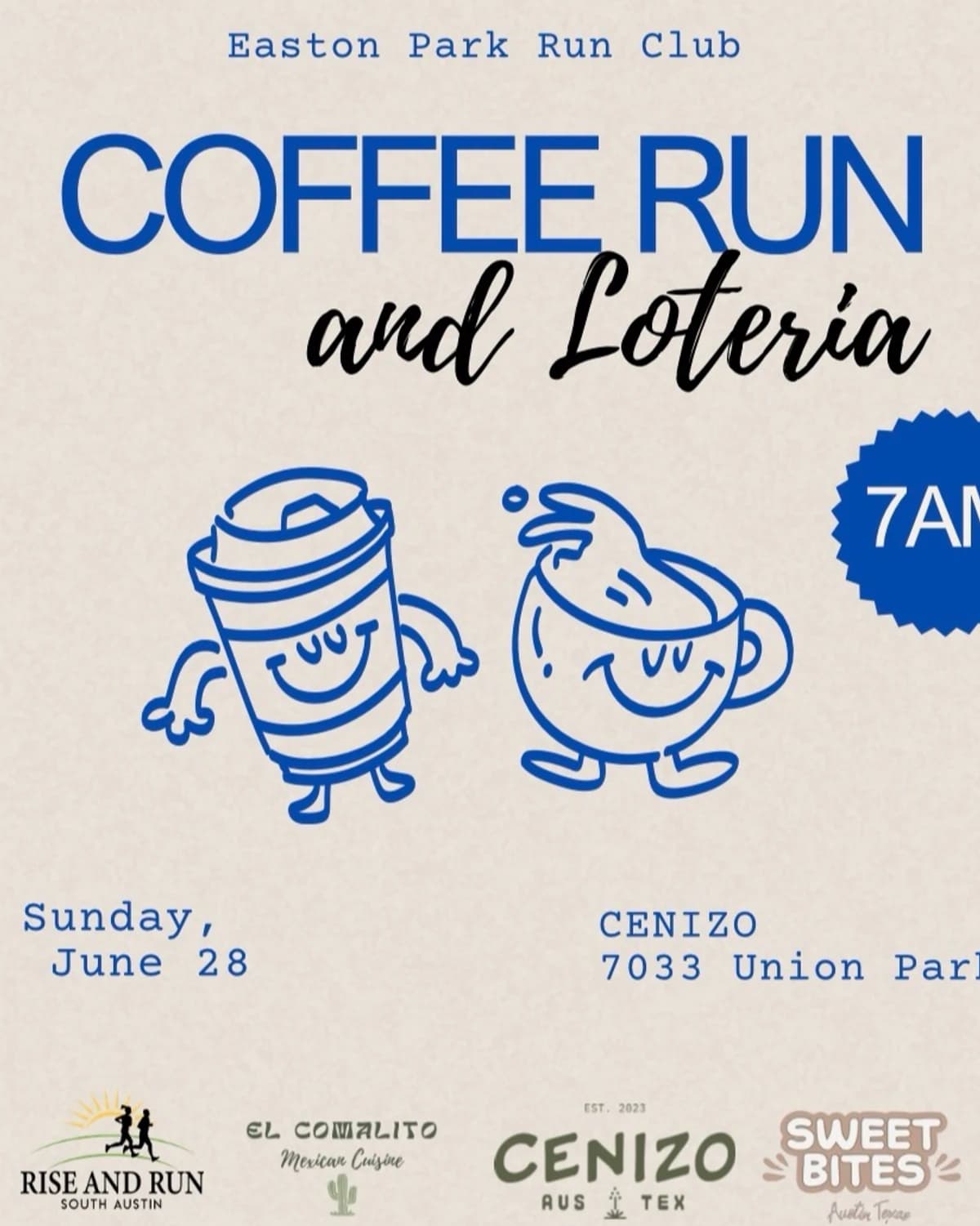 Coffee Run + Loteria! hosted by Rise and Run South Austin — run clubs in Austin