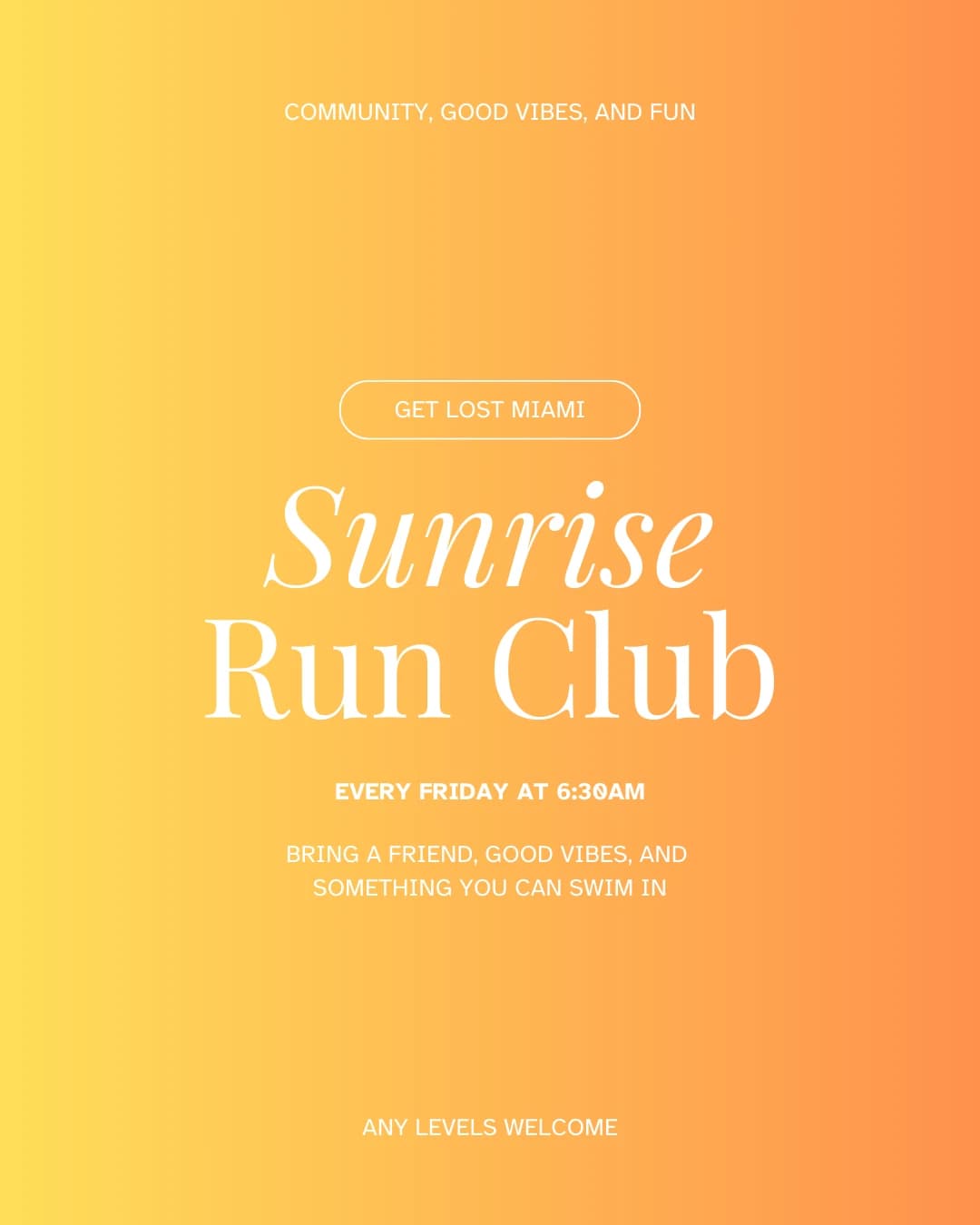 Sunrise Run + Swim hosted by Get Lost Run Club — swimming in Miami Beach