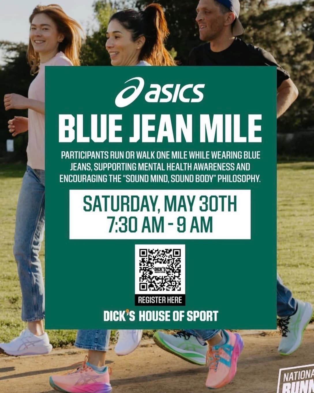 WNRR Cbus x ASICS Blue Jean Mile hosted by We're Not Really Runners — run clubs in Columbus