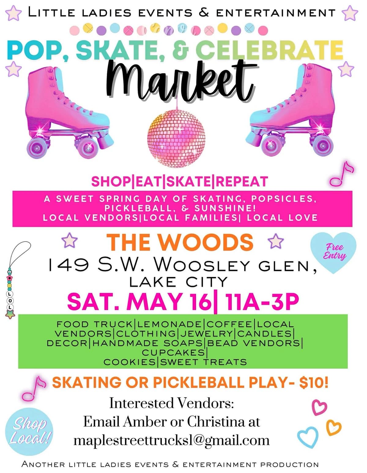 Pop, Skate & Celebrate hosted by The Woods — roller skating in Lake City