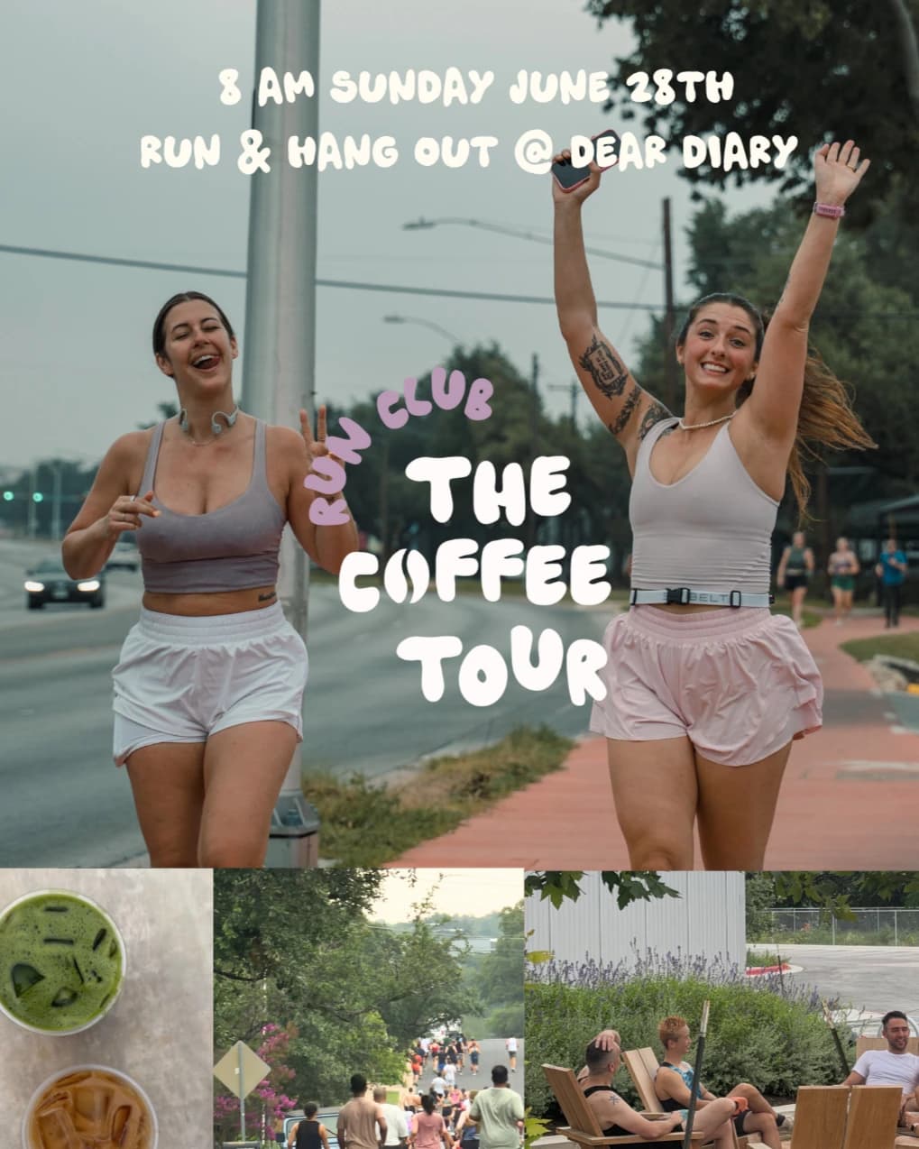 Sunday run club & coffee hang out hosted by The Coffee Tour Run Club Austin Texas — run clubs in Austin