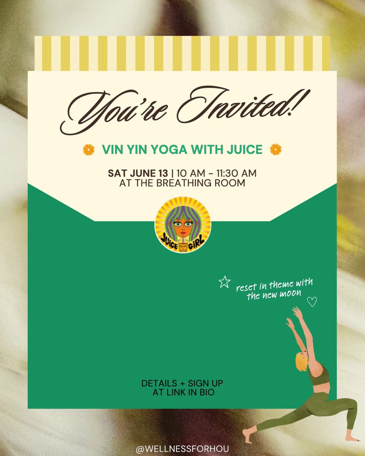 Vin Yin Yoga with Juice hosted by WellnessForHou — yoga classes in Houston