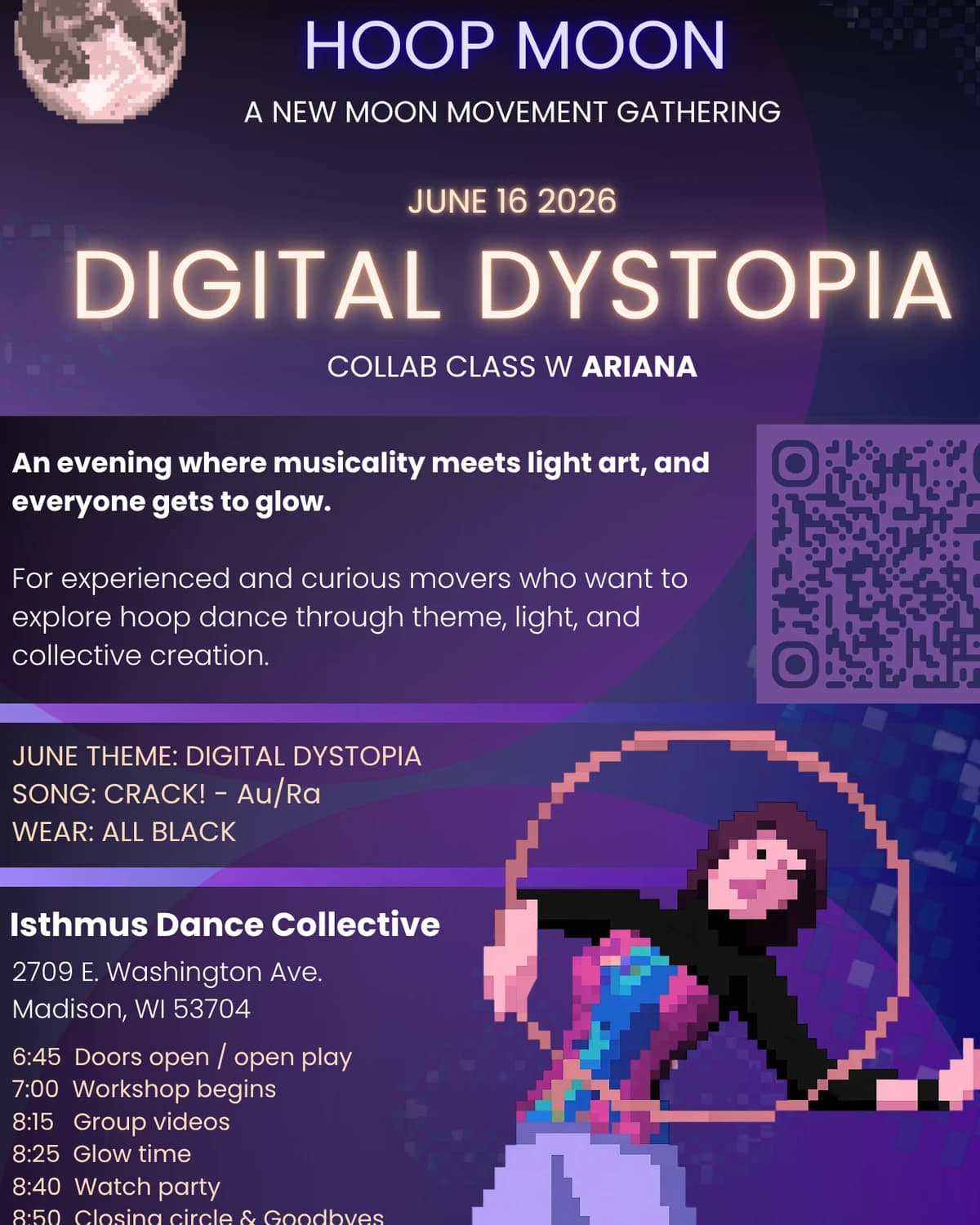 HOOP MOON @ IDC hosted by Krysten the Pixel Pixie — dance classes in Madison