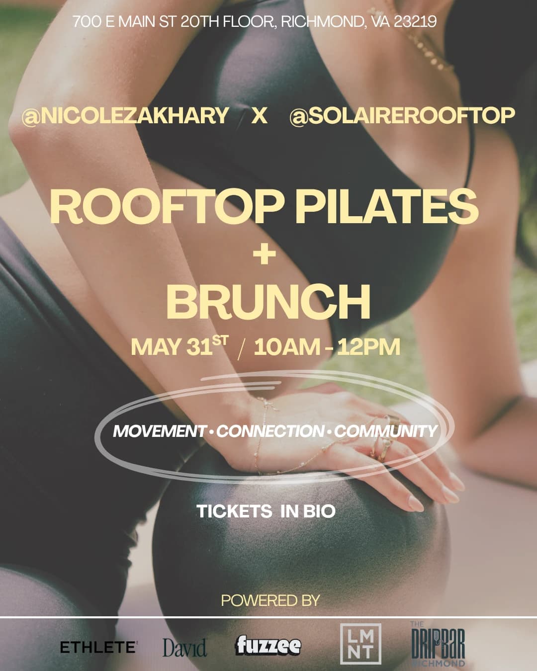 ROOFTOP PILATES + BRUNCH hosted by Nicole's community — pilates classes in Richmond