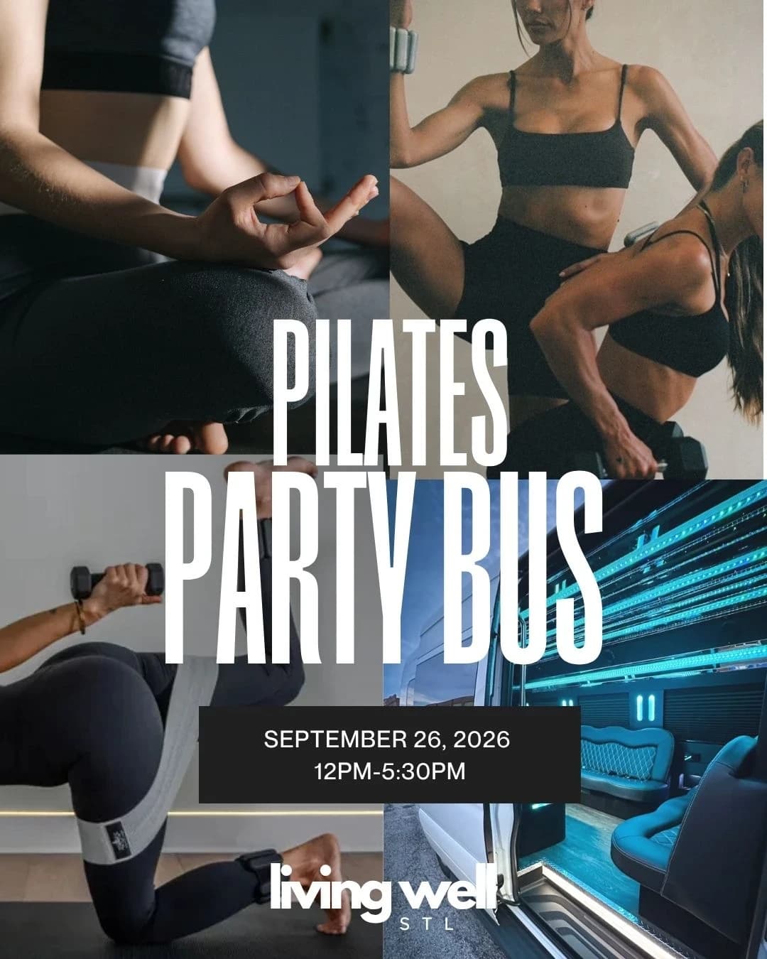 Pilates Party Bus hosted by Living Well STL — pilates classes in Chesterfield