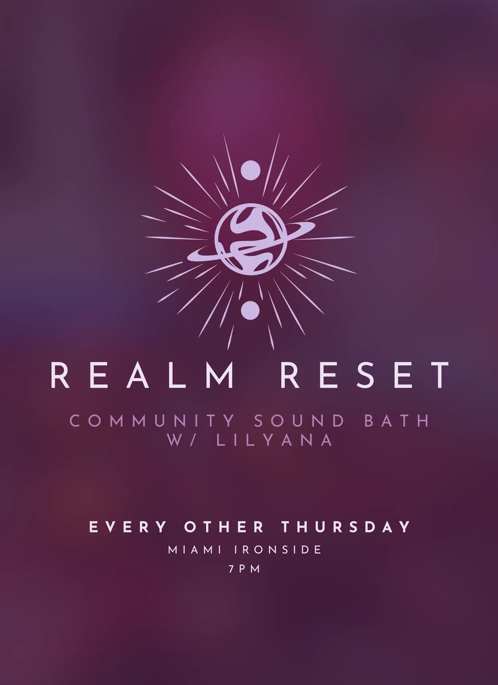 Realm Reset: Community Sound Bath w/ LilyAna hosted by aLilyKat Realm 🪐 — wellness events in Miami Lakes