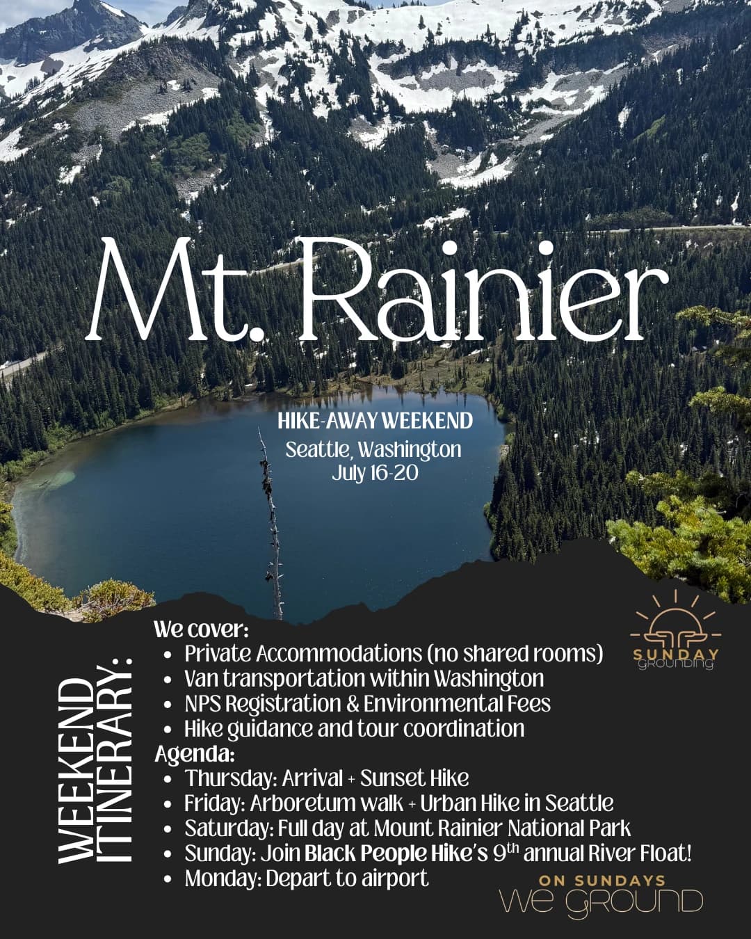 Mount Rainier Hike-away Weekend hosted by Sunday Grounding — outdoor activities in Seattle