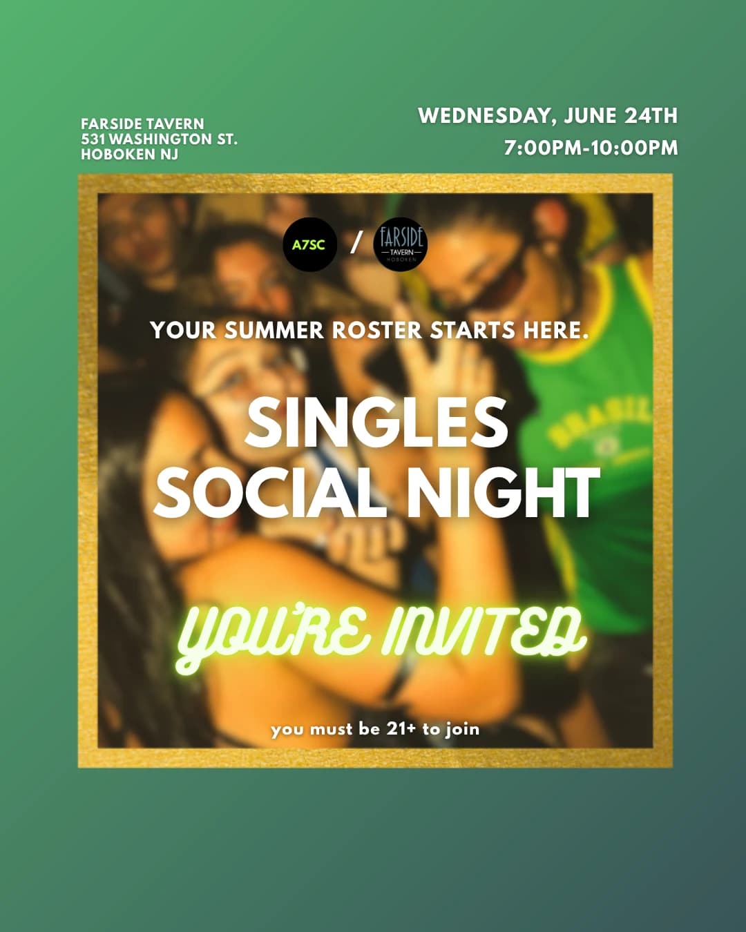 SINGLES SOCIAL NIGHT 🪩 hosted by A7SC — social events in Hoboken