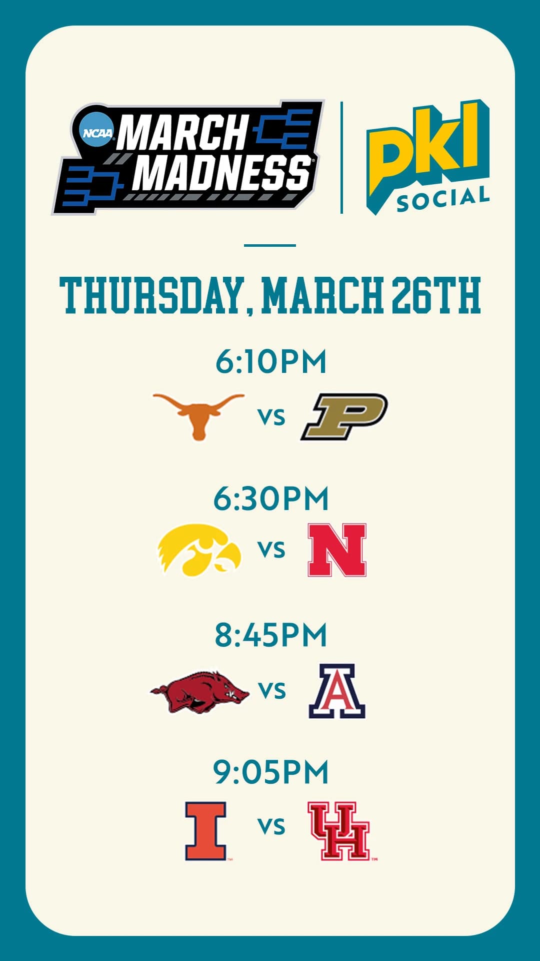 Sweet 16 Games All Night hosted by PKL Social  — team sports in Houston