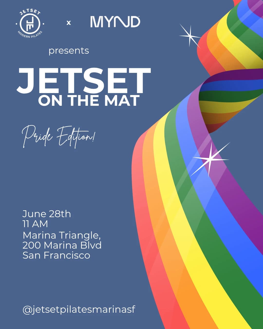 JETSET Pilates on the Mat - Pride Edition hosted by Jetset Pilates Marina District — pilates classes in San Francisco