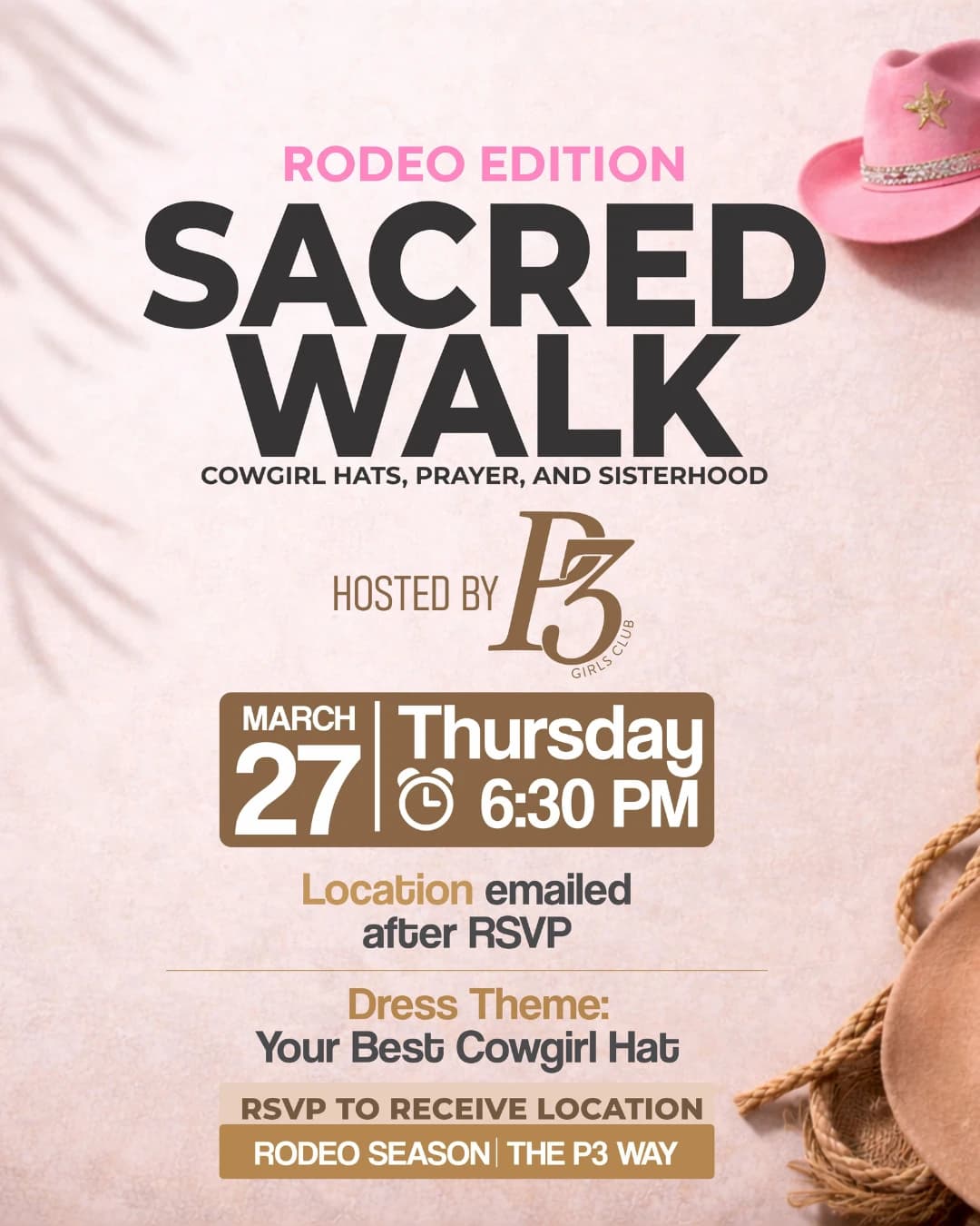 Sacred Walk: Rodeo Edition hosted by P3Girlsclub — wellness events in Houston