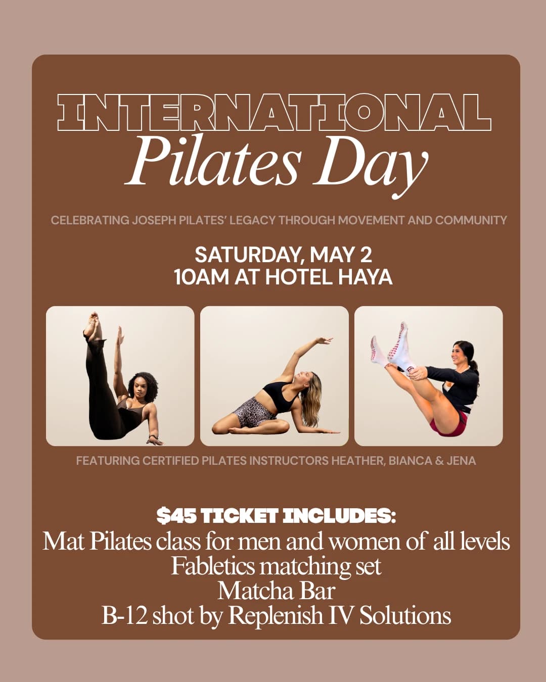 International Pilates Day: Sponsored by Fabletics hosted by Discolates — fitness events in Tampa