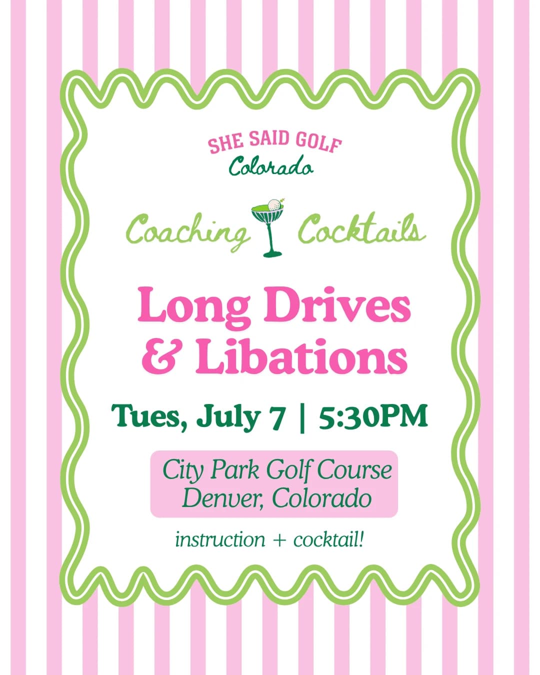 Long Drives & Libations Clinic hosted by She Said Golf Colorado — golf in Denver
